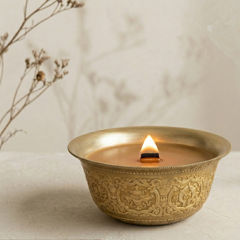 Peach Shadow Sandal Heart | Tibetan Incense Candle